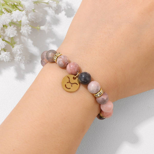 NEW ZODIAC BEADED ELASTIC ROPE BRACELET_CWAJE2096