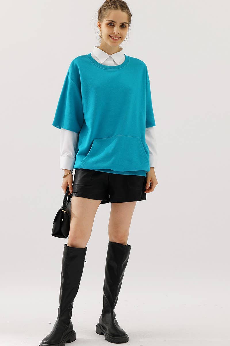 CWTTS560_OVERSIZED SWEATSHIRT WITH KANGAROO POCKET