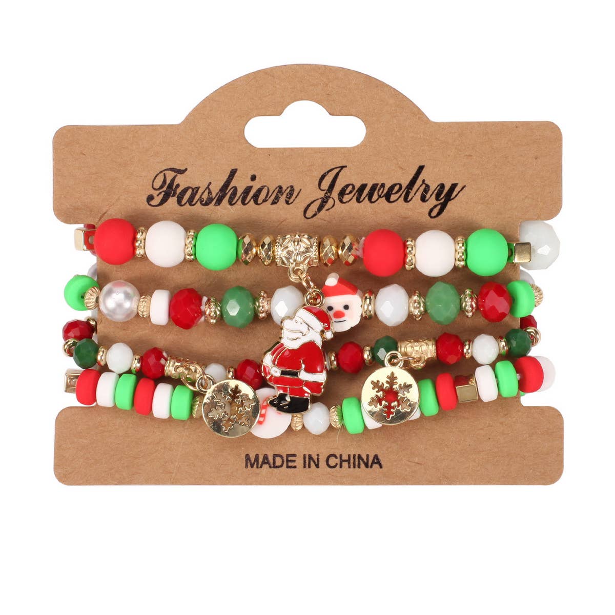 CHRISTMAS SNOWMAN BEADED BRACELET