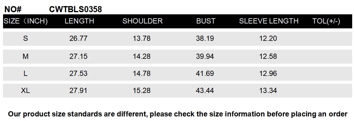 CWTBLS0358_V-Neck Short Puff Sleeve Blouse