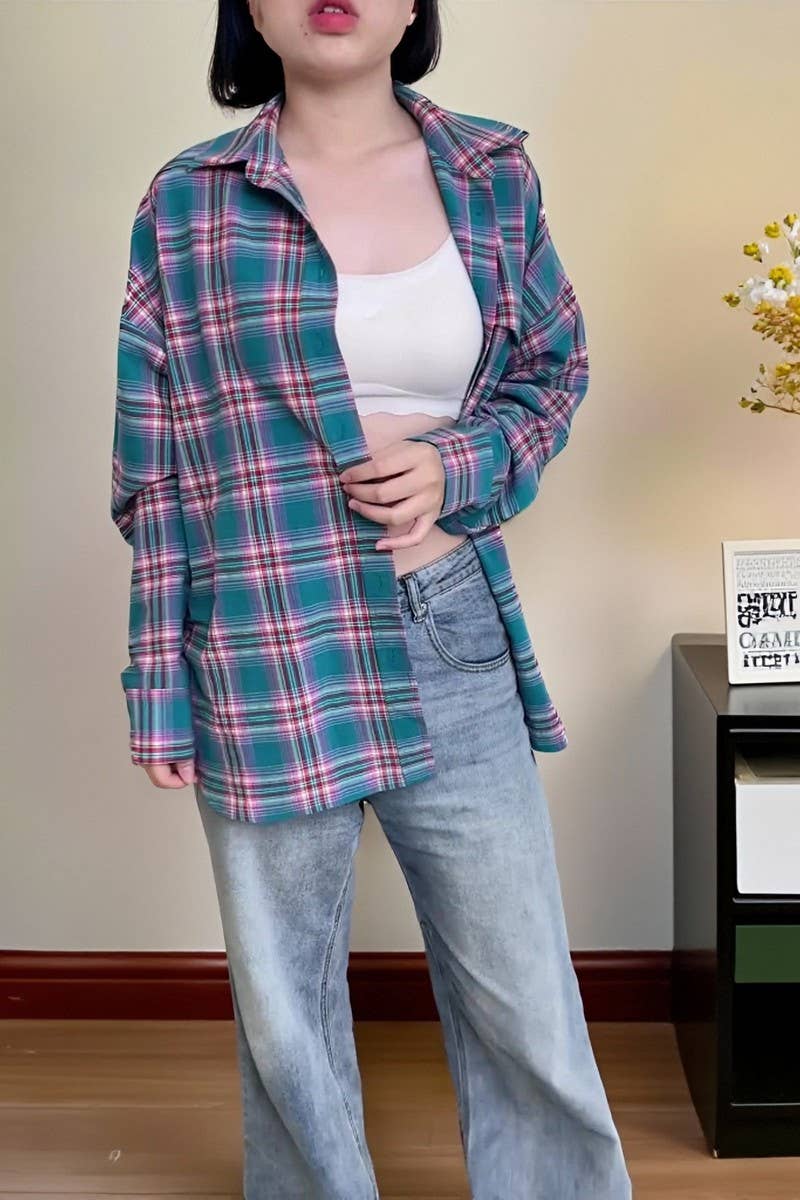 CWTBLL00618_VERSATILE PLAID PERSONALIZED LONG-SLEEVED SHIRT