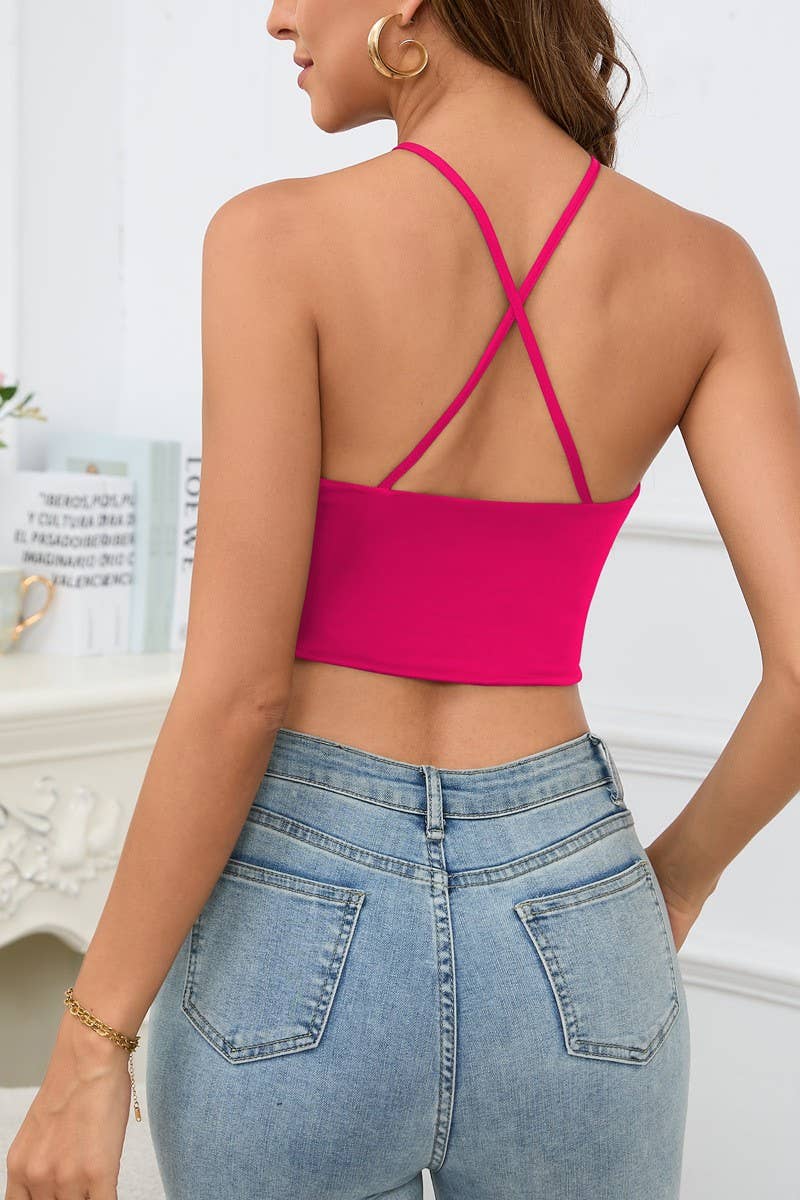CWTTK00283_SOLID COLOR CUTOUT CROP STRAP TOP