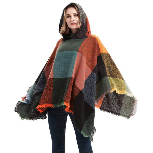 2024 NEW LARGE PLAID CAPE SHAWL_CWASC1207