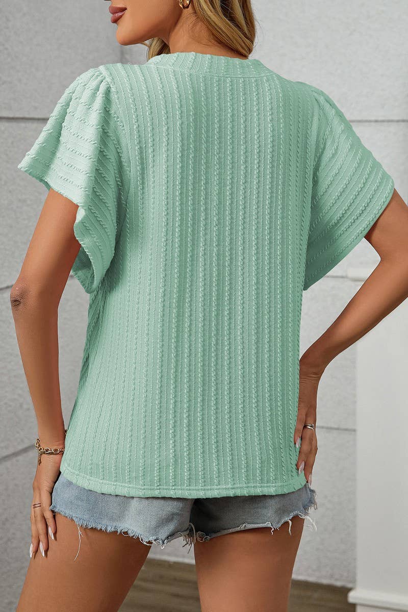 CWTTS1357_SUMMER DOUBLE-LAYER RUFFLE SHORT-SLEEVED T-SHIRT