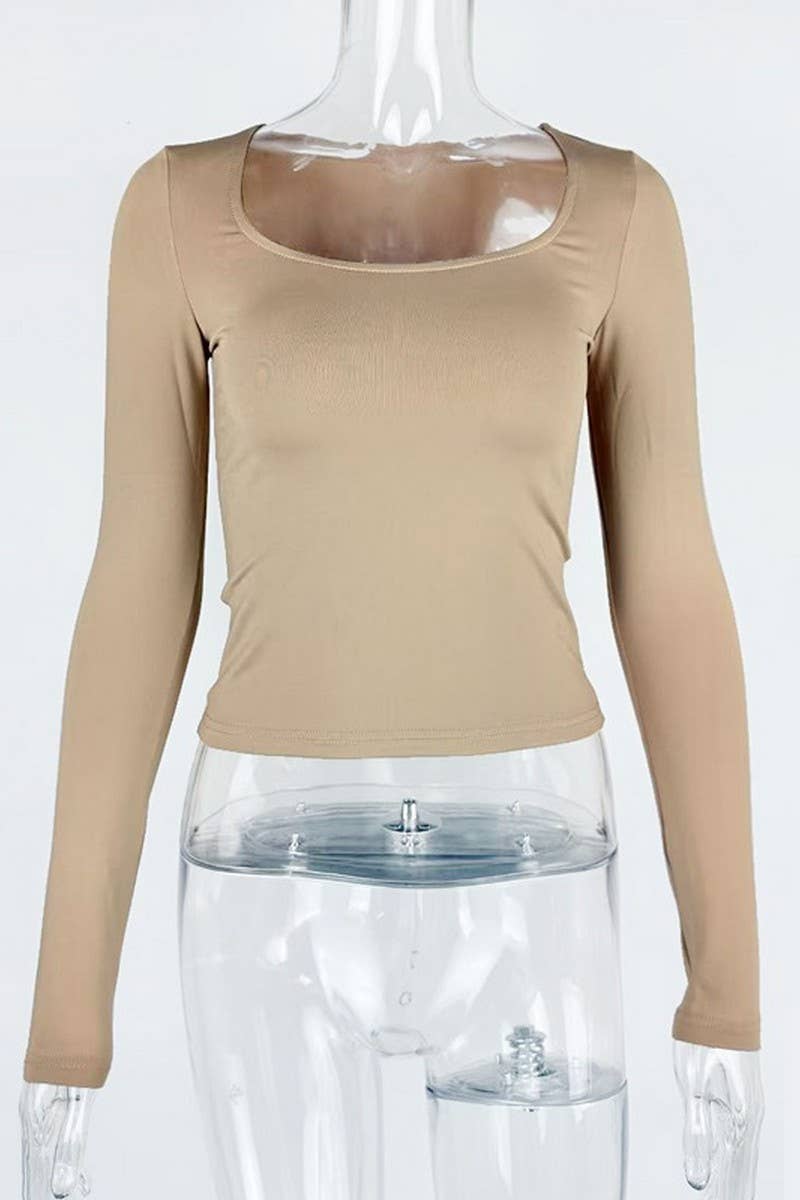 CWTBLL3794_SKIMS INSPIRED SQUARE NECK LONG SLEEVE TOP