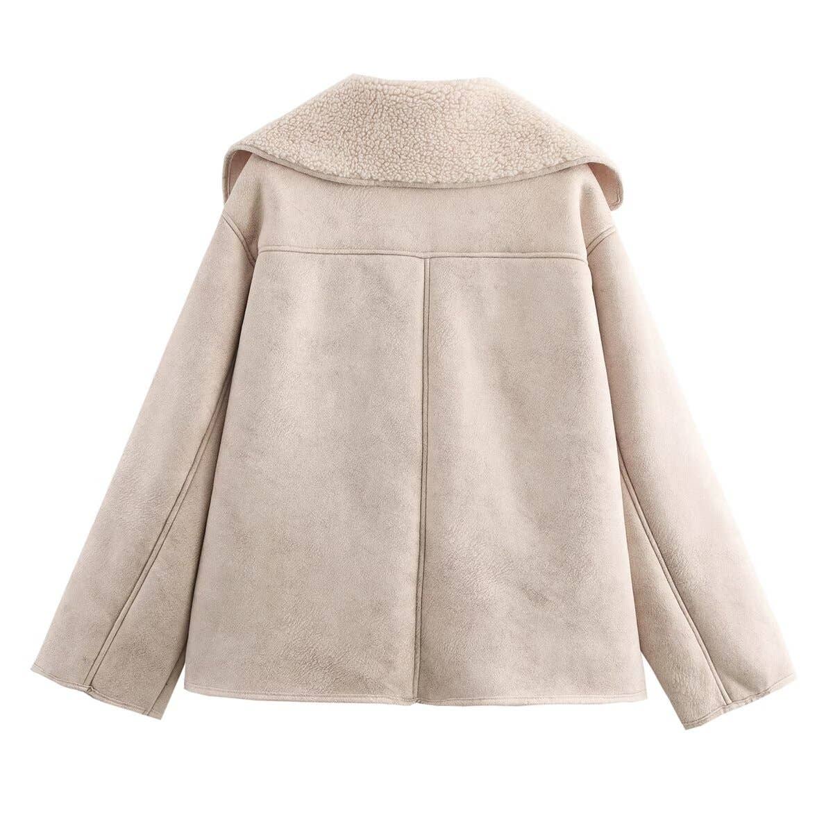 Fashionable fur one-piece loose thickened coat
