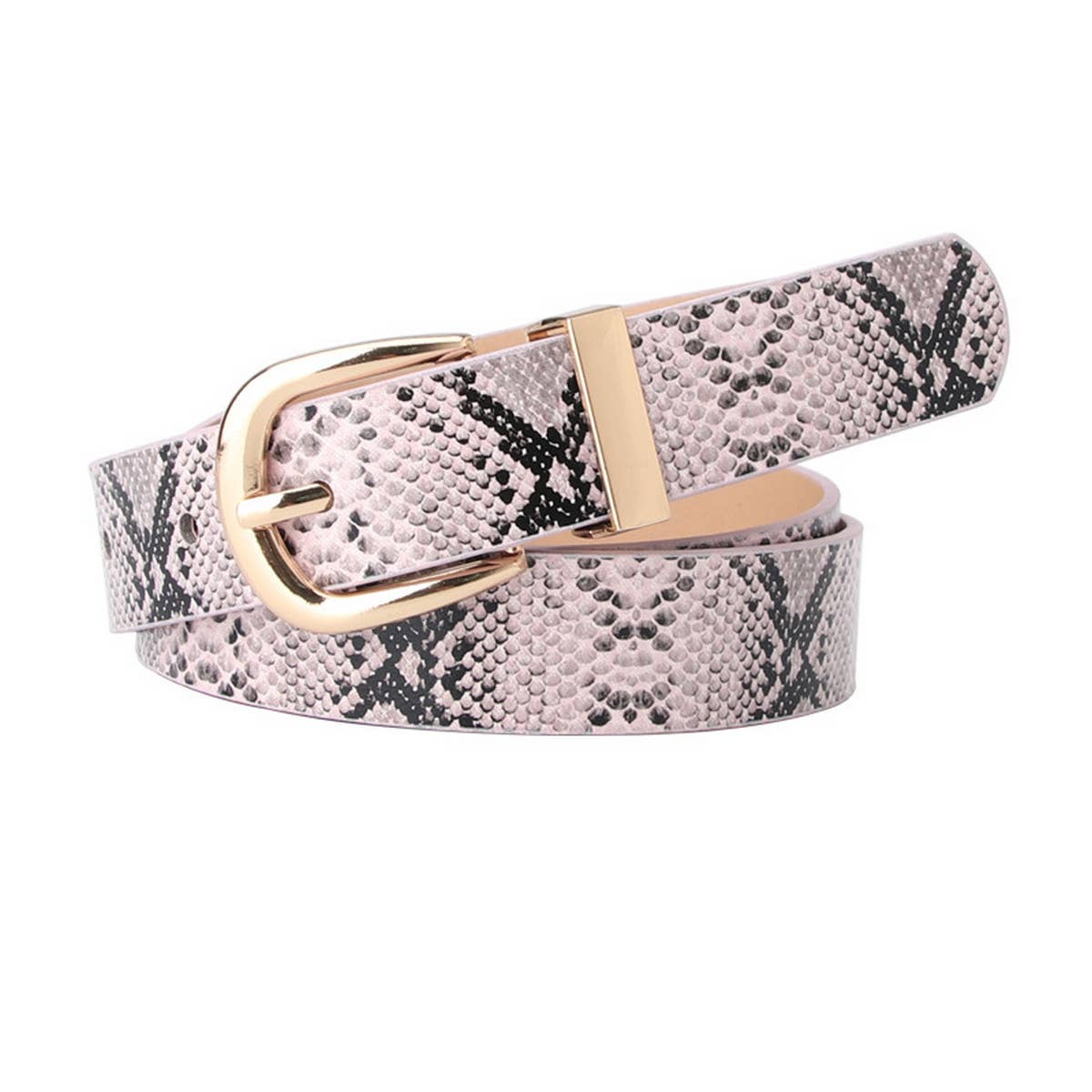 CWABE0937_SIMPLE DECORATIVE SNAKE PRINT BELT