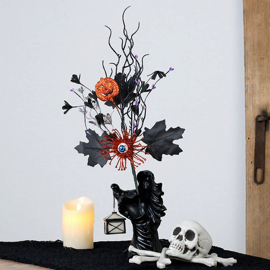 INS Horror Maple Leaf Eye Pumpkin Floral Pick_CWMM9860