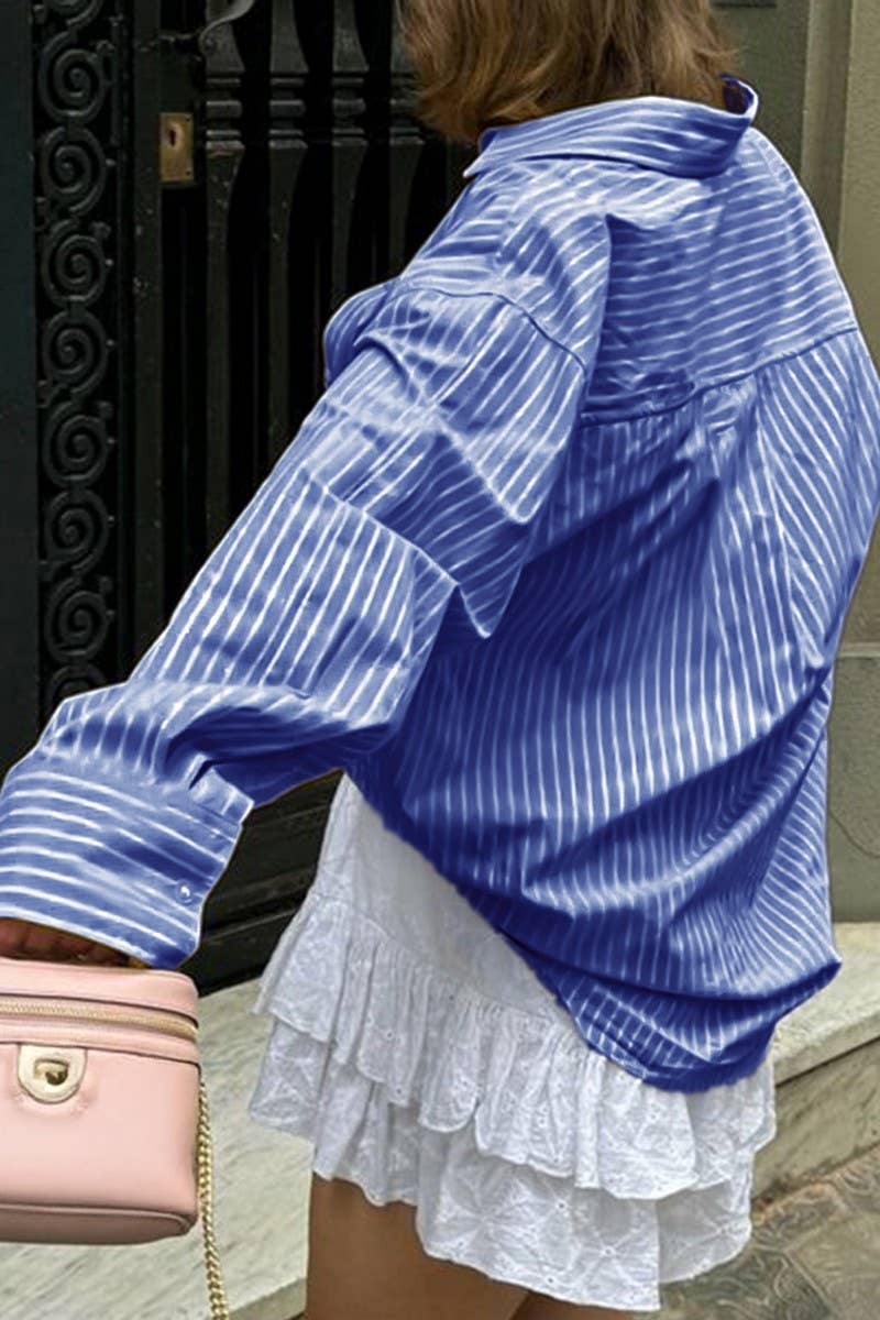 CWTSTL01005_CASUAL VACATION STRIPED BUTTON LONG SLEEVE SHIRT