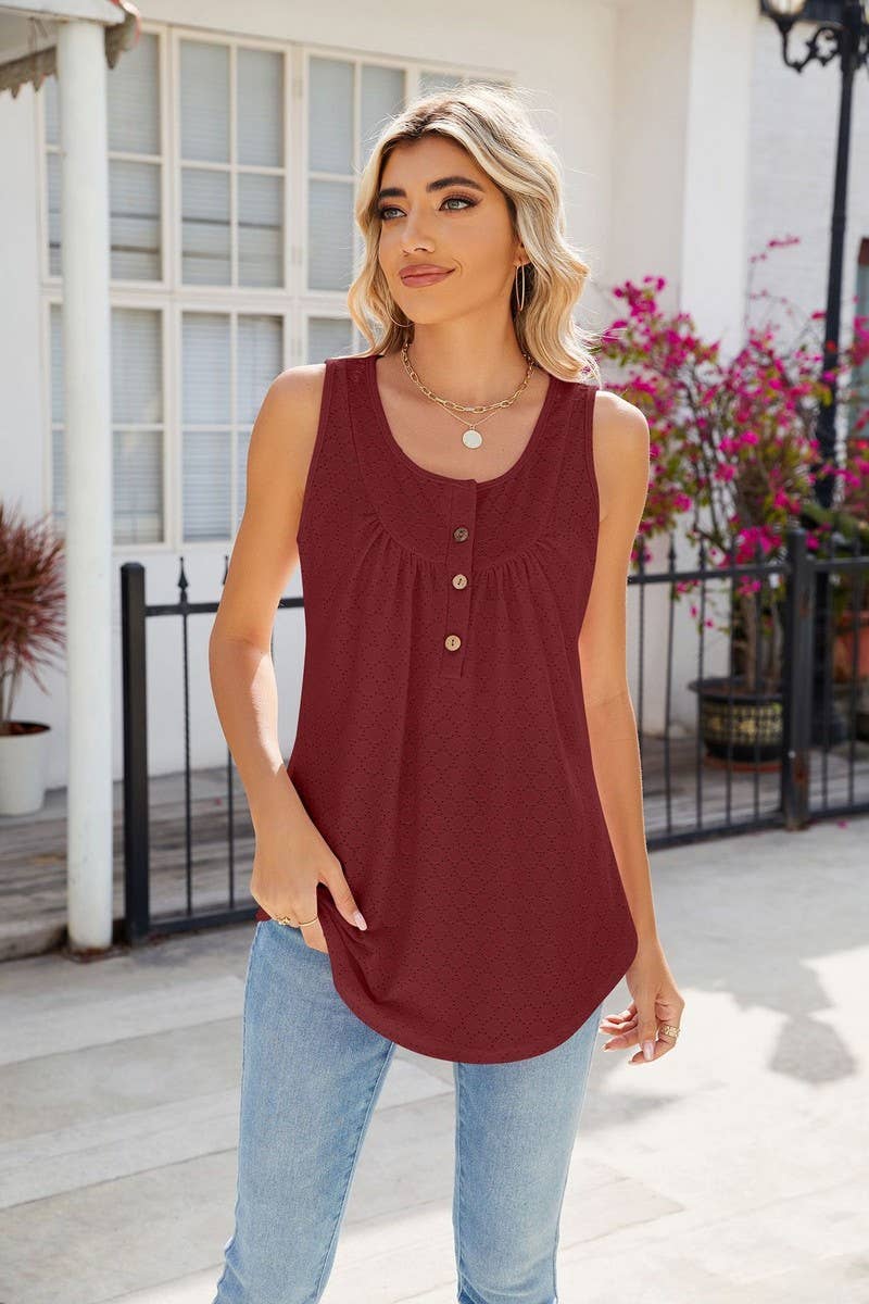 CWTTSL0230_Sleeveless Crew Neck Pullover Knit Top