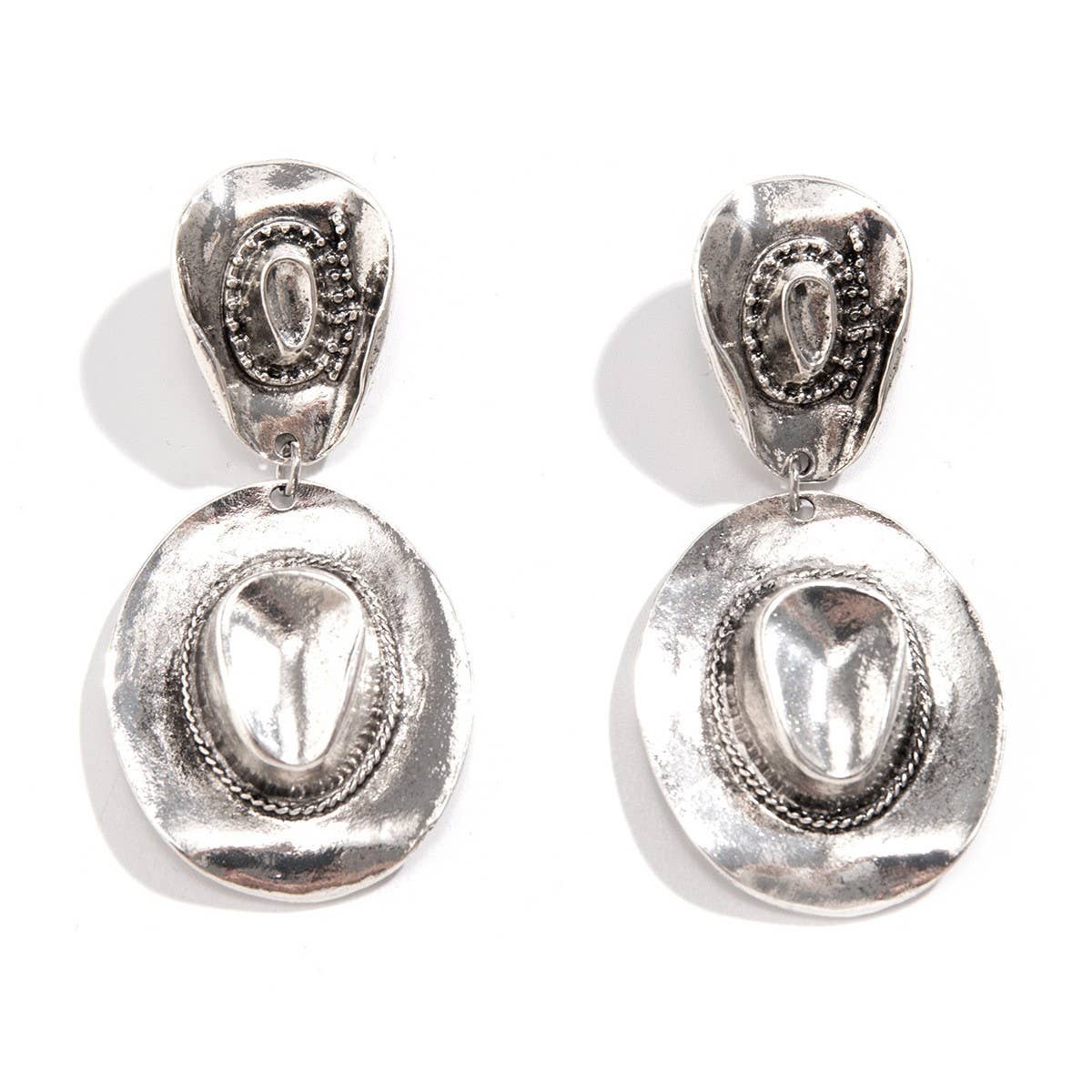 COWBOY STYLE HAT PENDANT EARRINGS