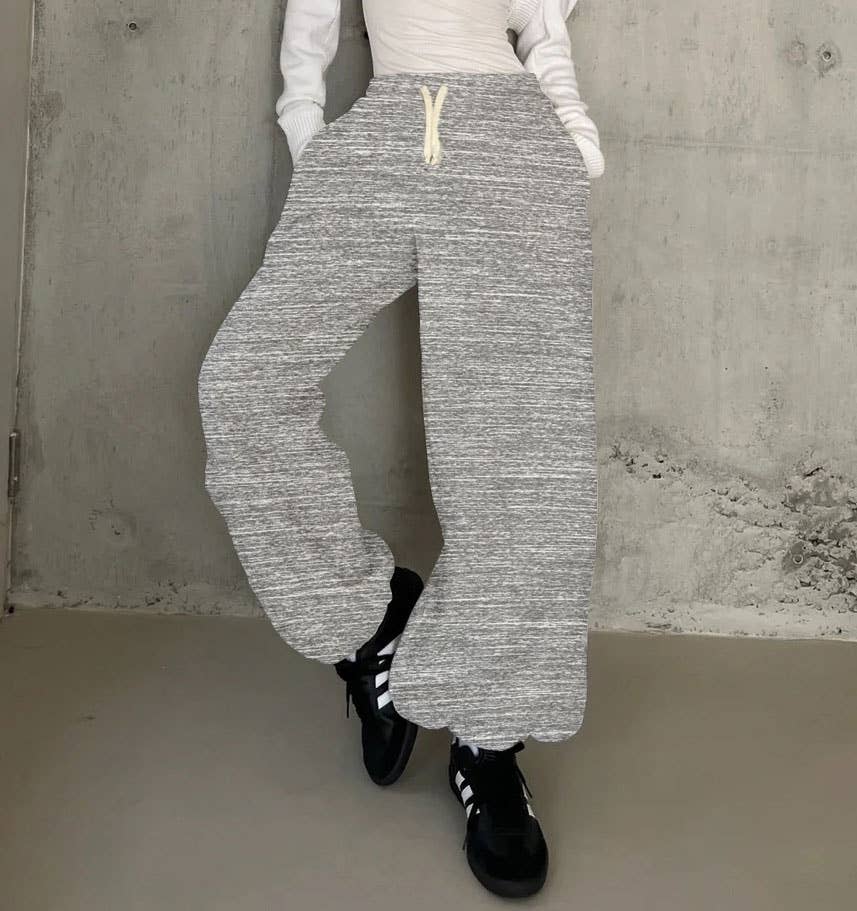 DiscountCWBLP884_LOOSE WIDE-LEG SPORTS PANTS CASUAL PANTS