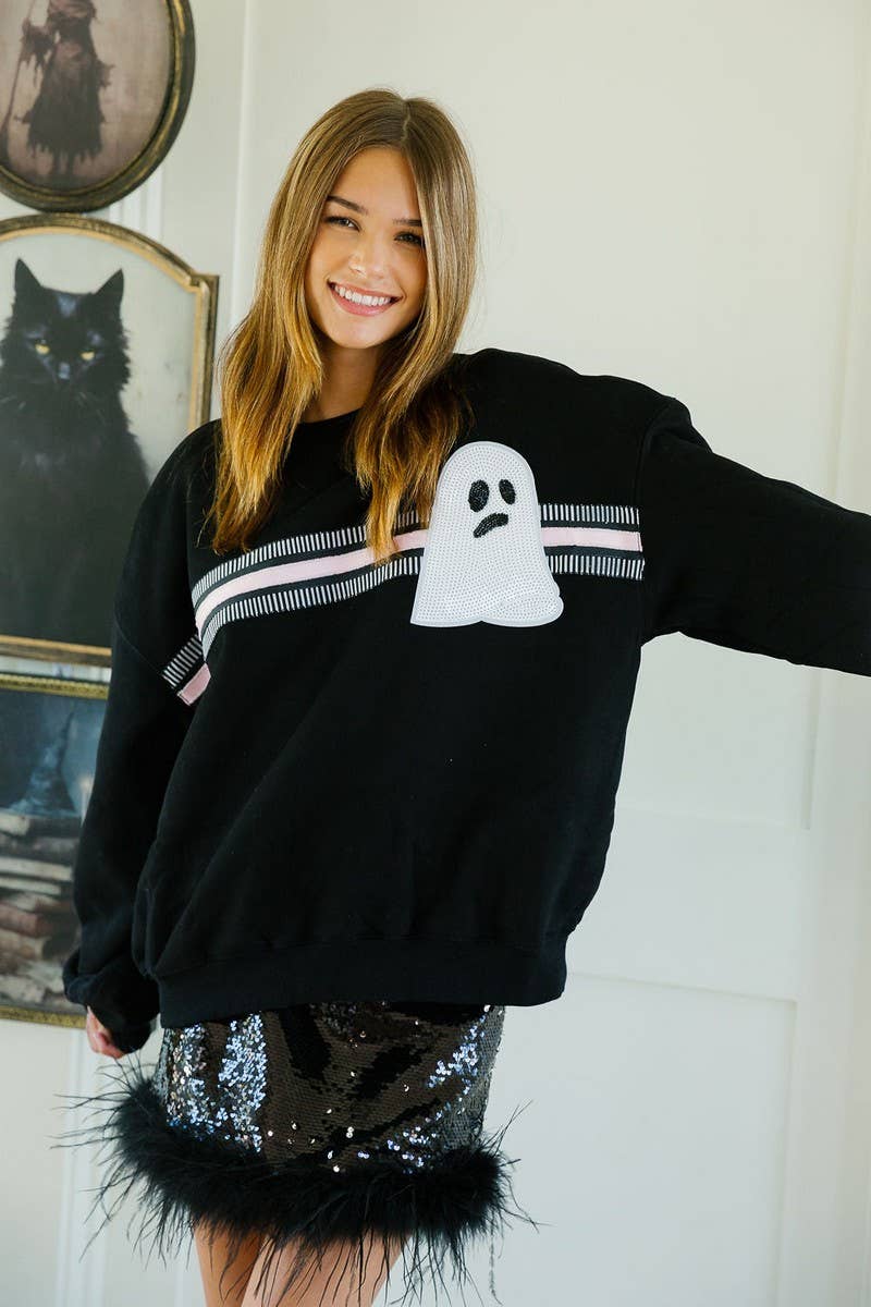 CWTBLL01229_HALLOWEEN SEQUINED LOOSE SWEATSHIRT