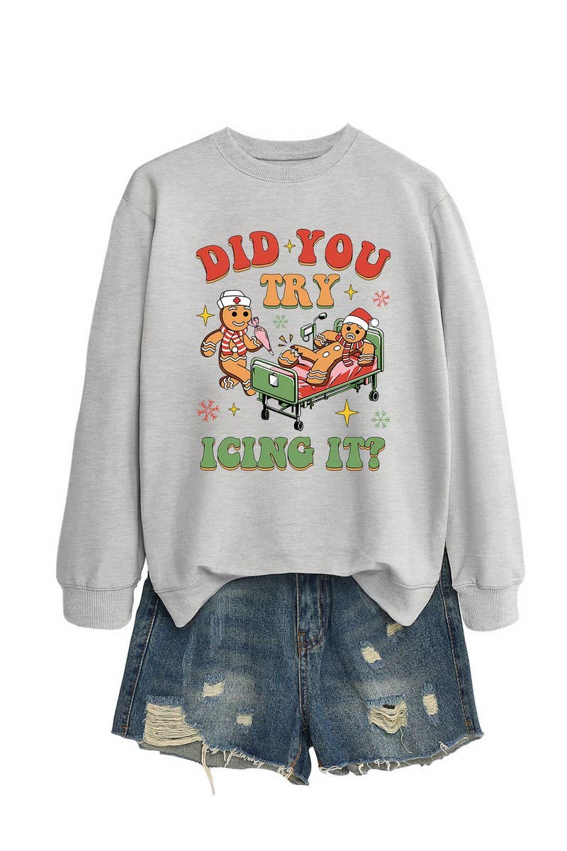 CWTBLL01331_FUNNY CHRISTMAS GRAPHIC LONG SLEEVE SWEATSHIRT