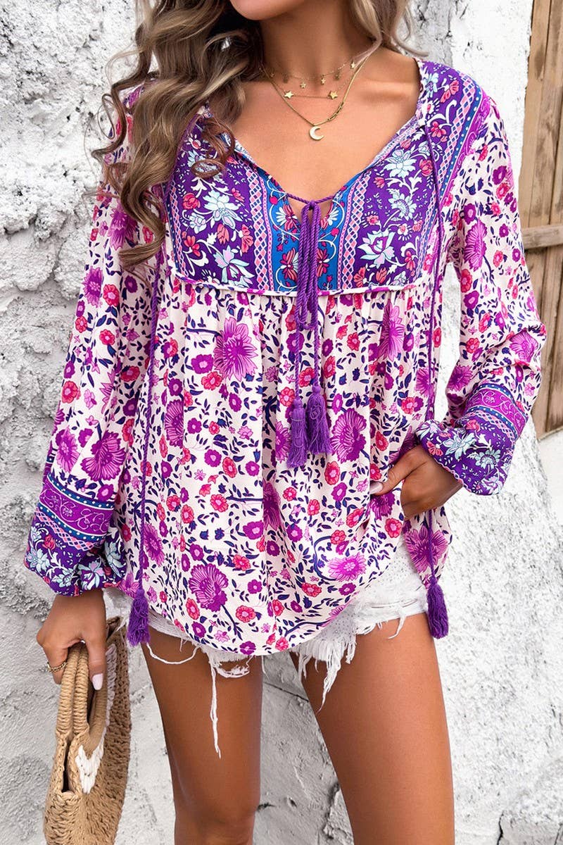 CWTBLL3609_SPRING AND SUMMER LEISURE VACATION PRINTED SHIRT