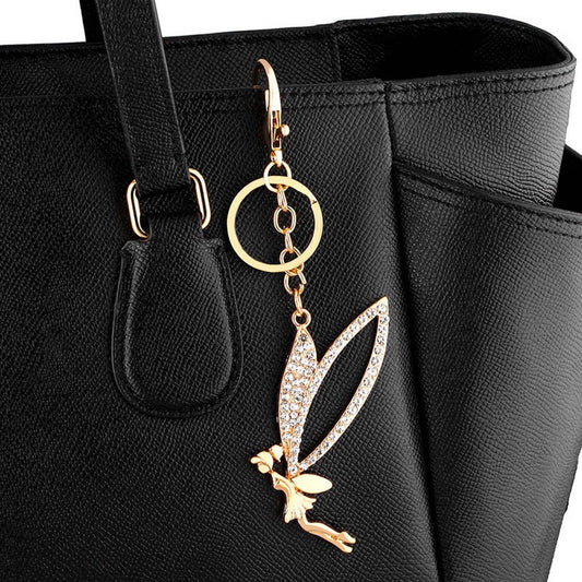 FASHION BUTTERFLY ELF DIAMOND KEYCHAIN PENDANT_CWAJE0964