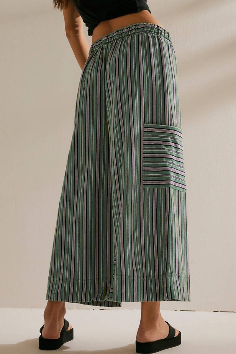 CWBLP2157_COLORFUL STRIPED DRAWSTRING STRAIGHT LEG PANTS