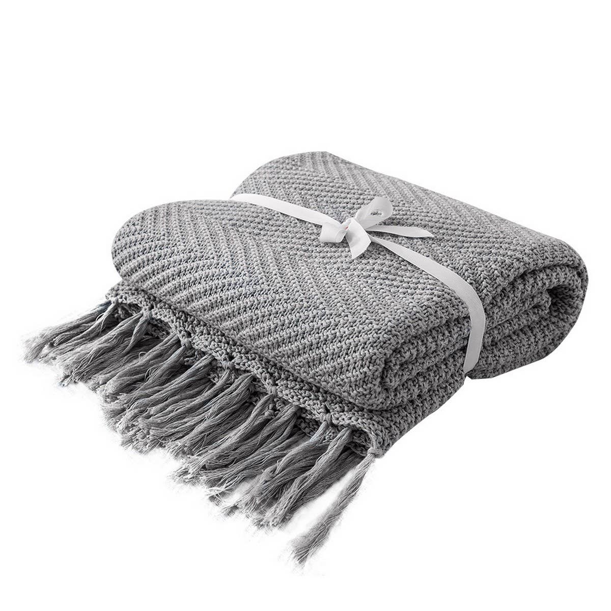 NEW Z-PATTERN SIMPLE COTTON KNITTED THROW BLANKET_CWMM2370