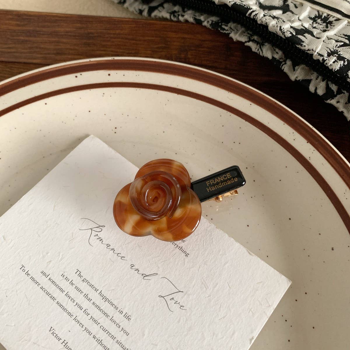 CWAHA07737_KOREAN ROSE FLOWER ACETATE HAIR CLIP FOR GIRLS