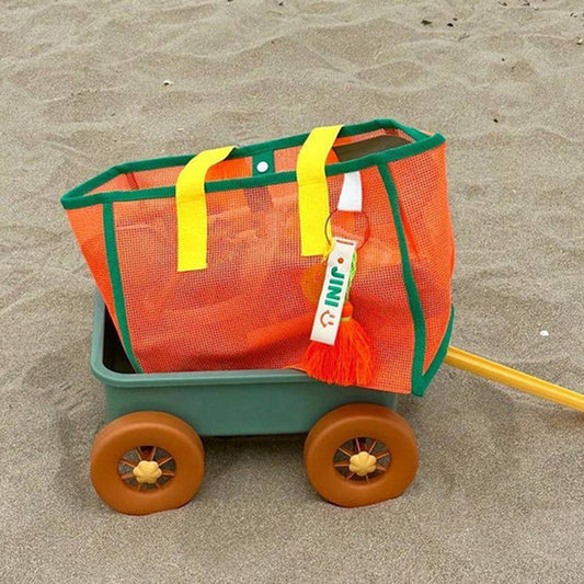 MESH CONTRAST COLOR BEACH TRAVEL STORAGE BAG_CWAB1916