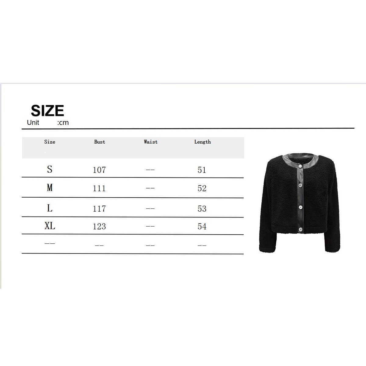 Faux fur crew neck short long-sleeved jacket