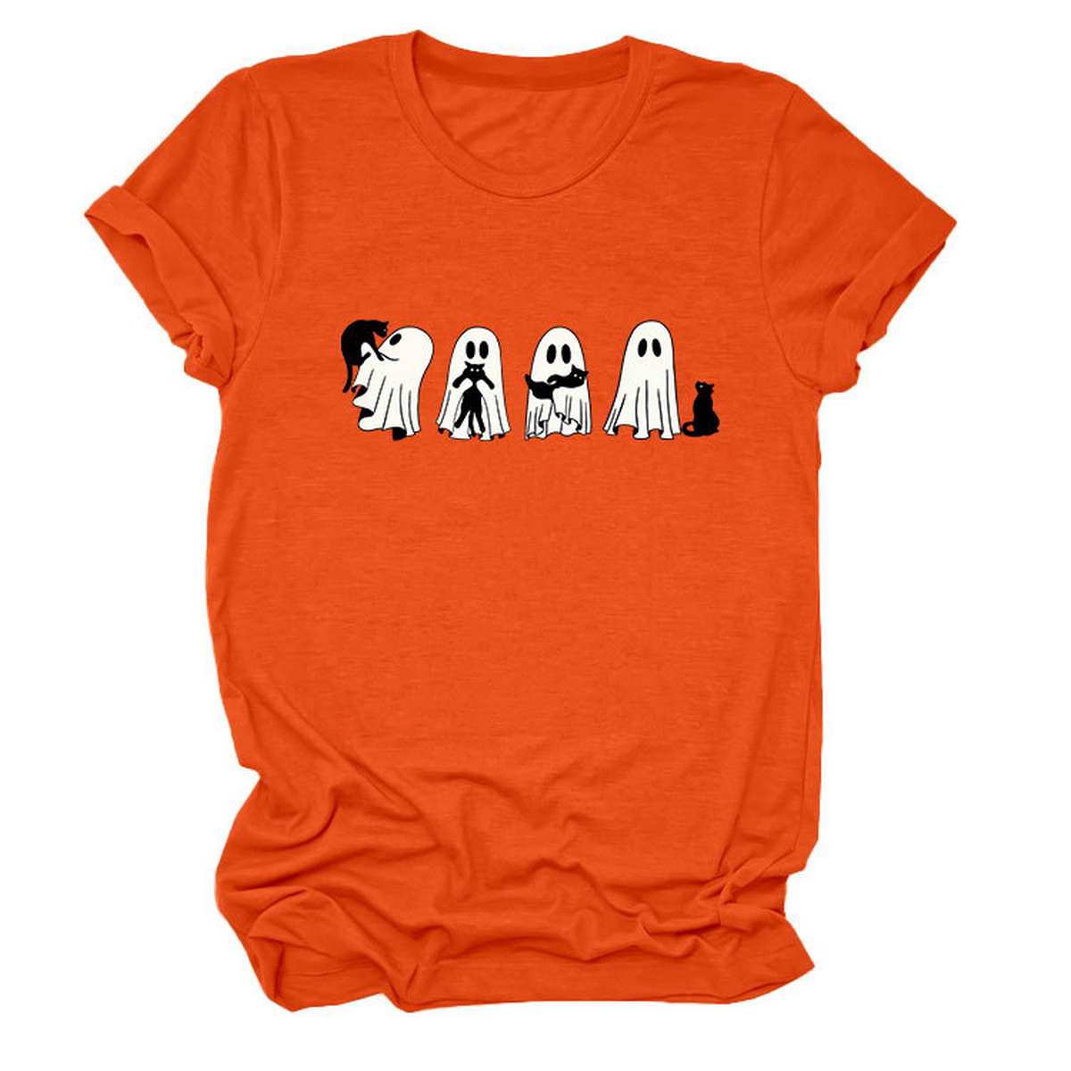 Ghost and Black Cat Tee ? Plus Size Casual Top