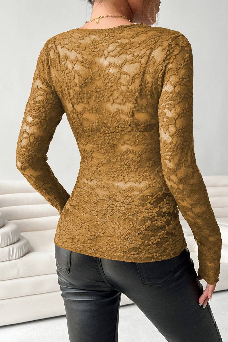 CWTBLL3463_SOLID COLOR V-NECK SCALLOPED NECK LACE TOP