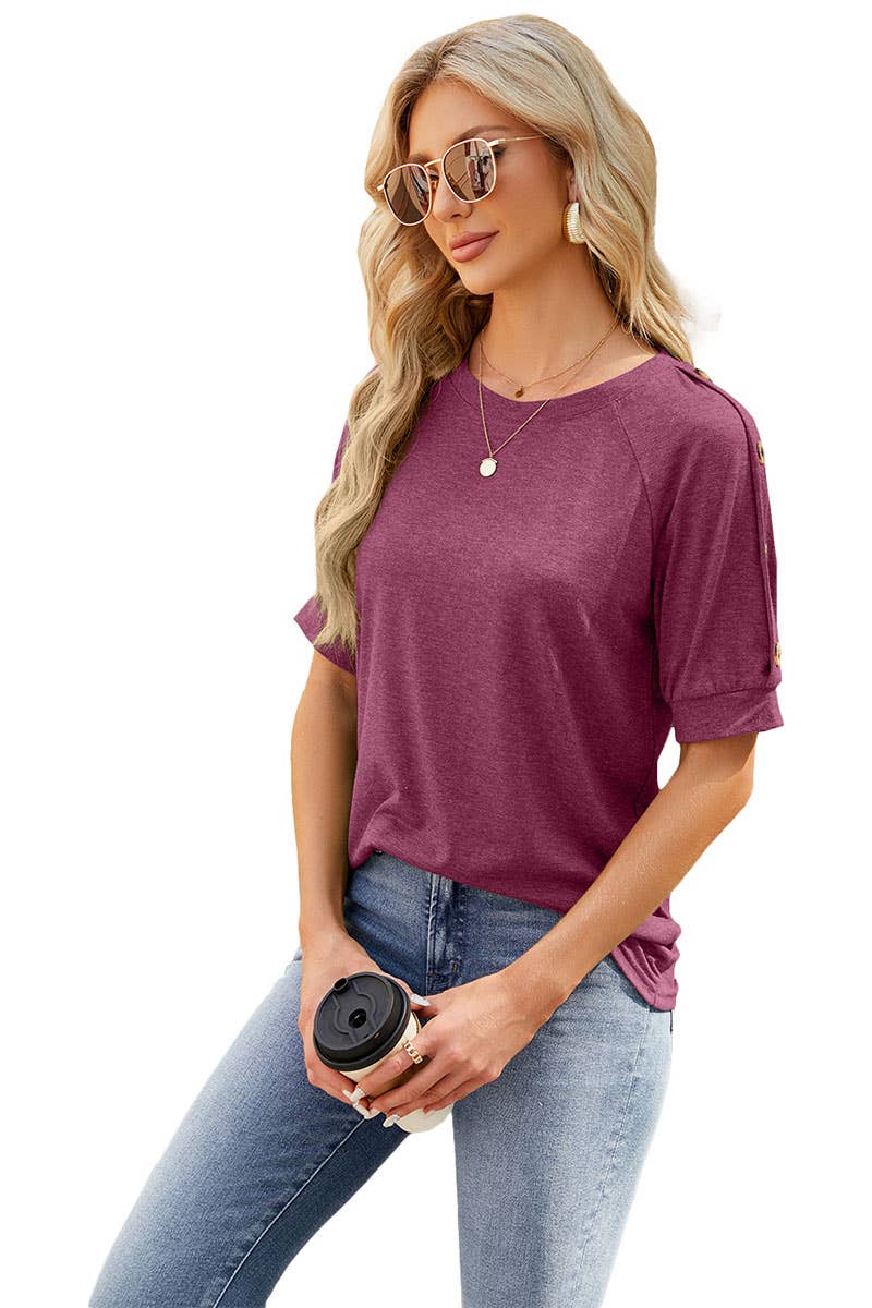 CWTBLS0299_Round Neck Short Sleeved Top