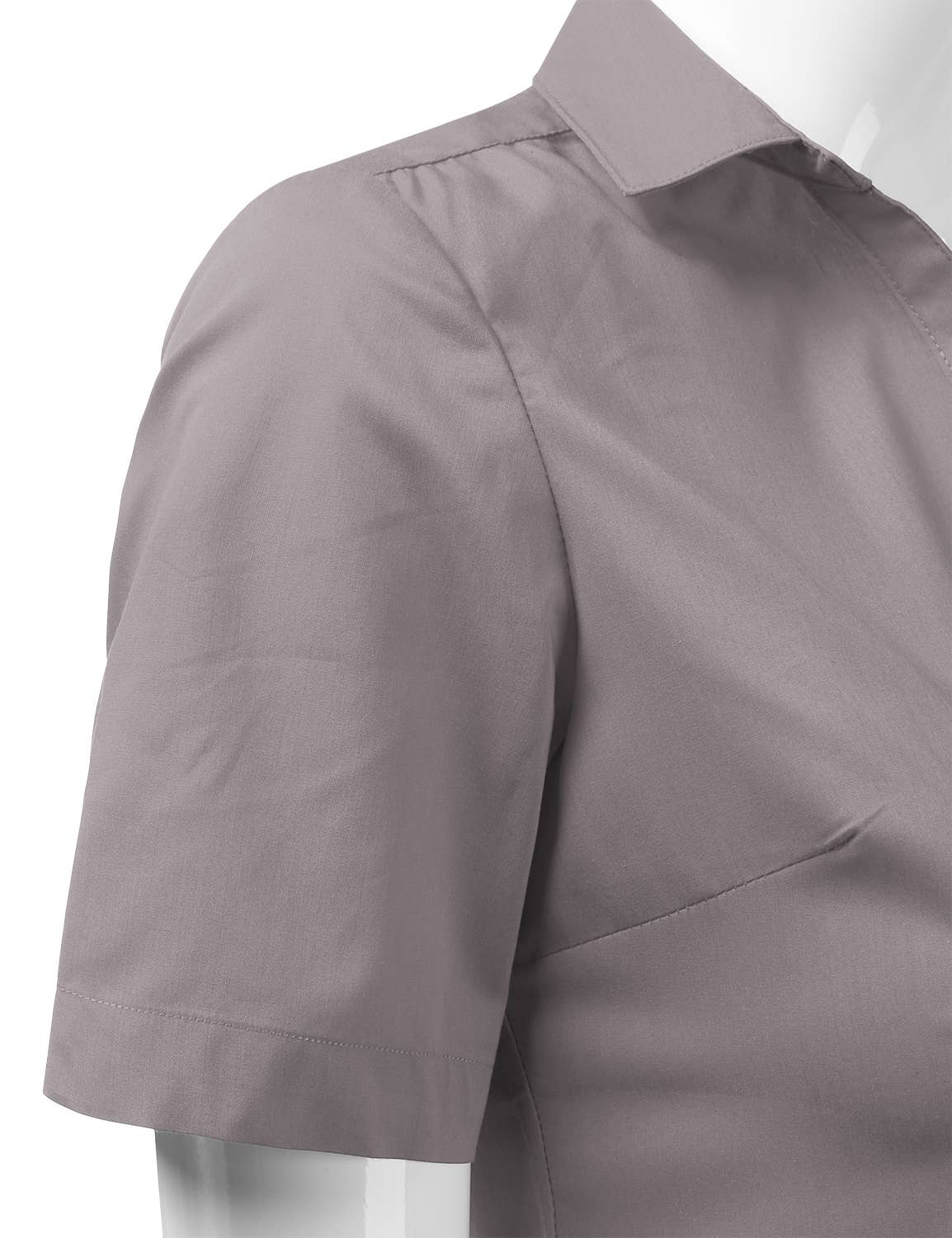 CWTSTS122_Short Sleeve Button Down Collar Shirt Blouse