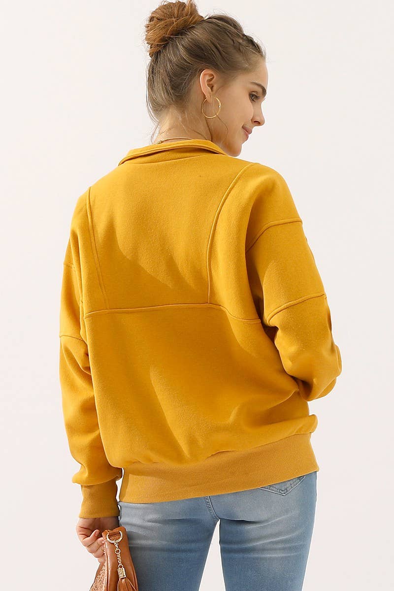 CWTTL900_HALF ZIP UP SWEATSHIRT WITH KANGAROO POCKET