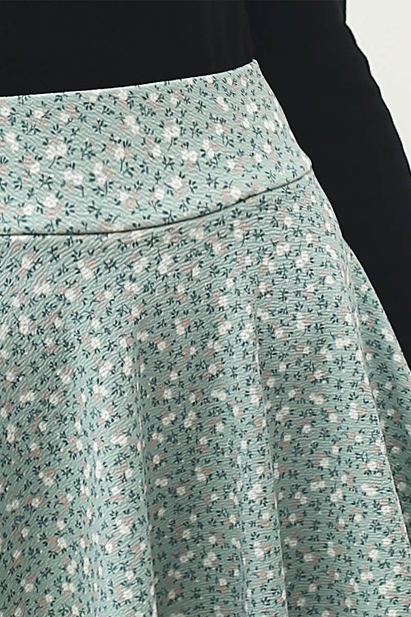 CWBSS105_High Waisted Skirt Mini A-Line Flared Skater Skirt