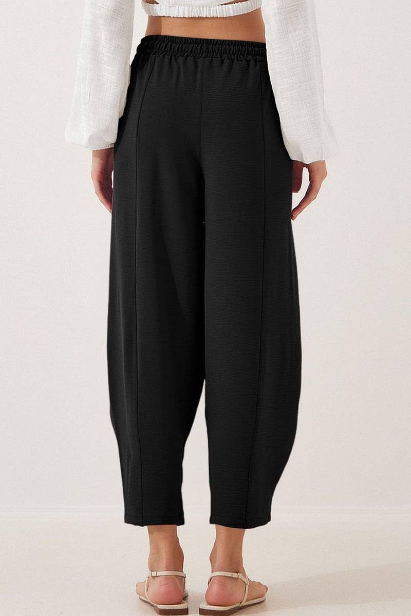 CWBLP01036_HIGH WAIST DRAWSTRING POCKET CROPPED PANTS