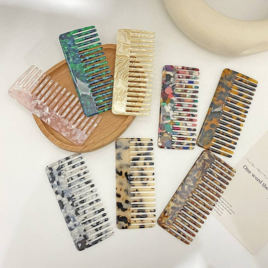Retro Acetate Hair Comb Floral Colorful Design_CWMM6401