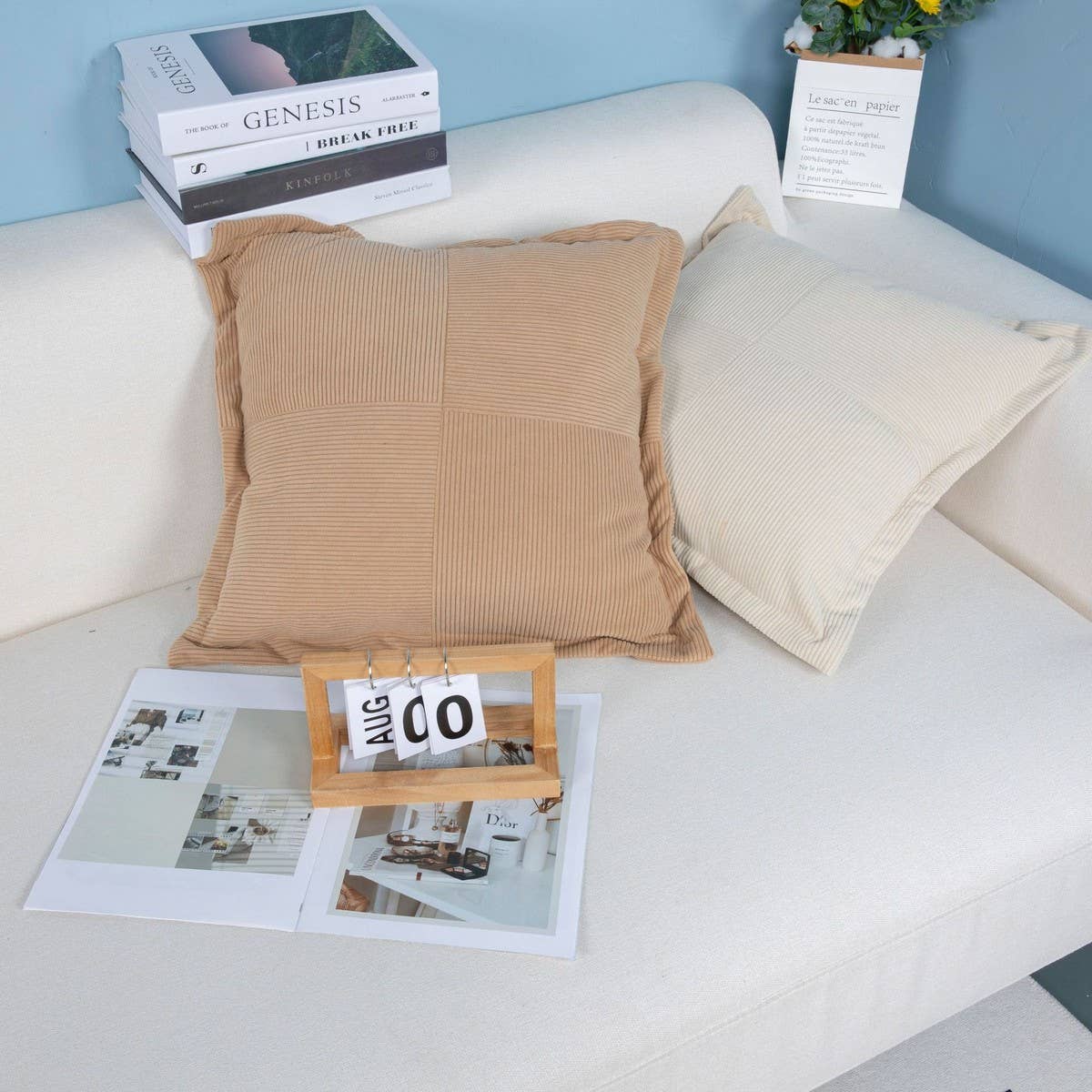 MODERN MINIMALIST WIND LAMP CORE VELVET PILLOWCASE