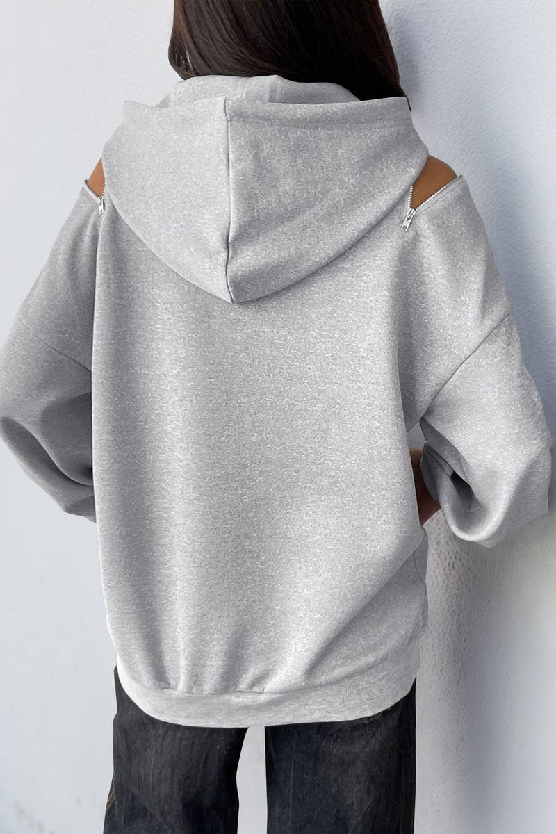 CWOHOL00588_OFF-THE-SHOULDER DRAWSTRING HOODED SWEATSHIRT