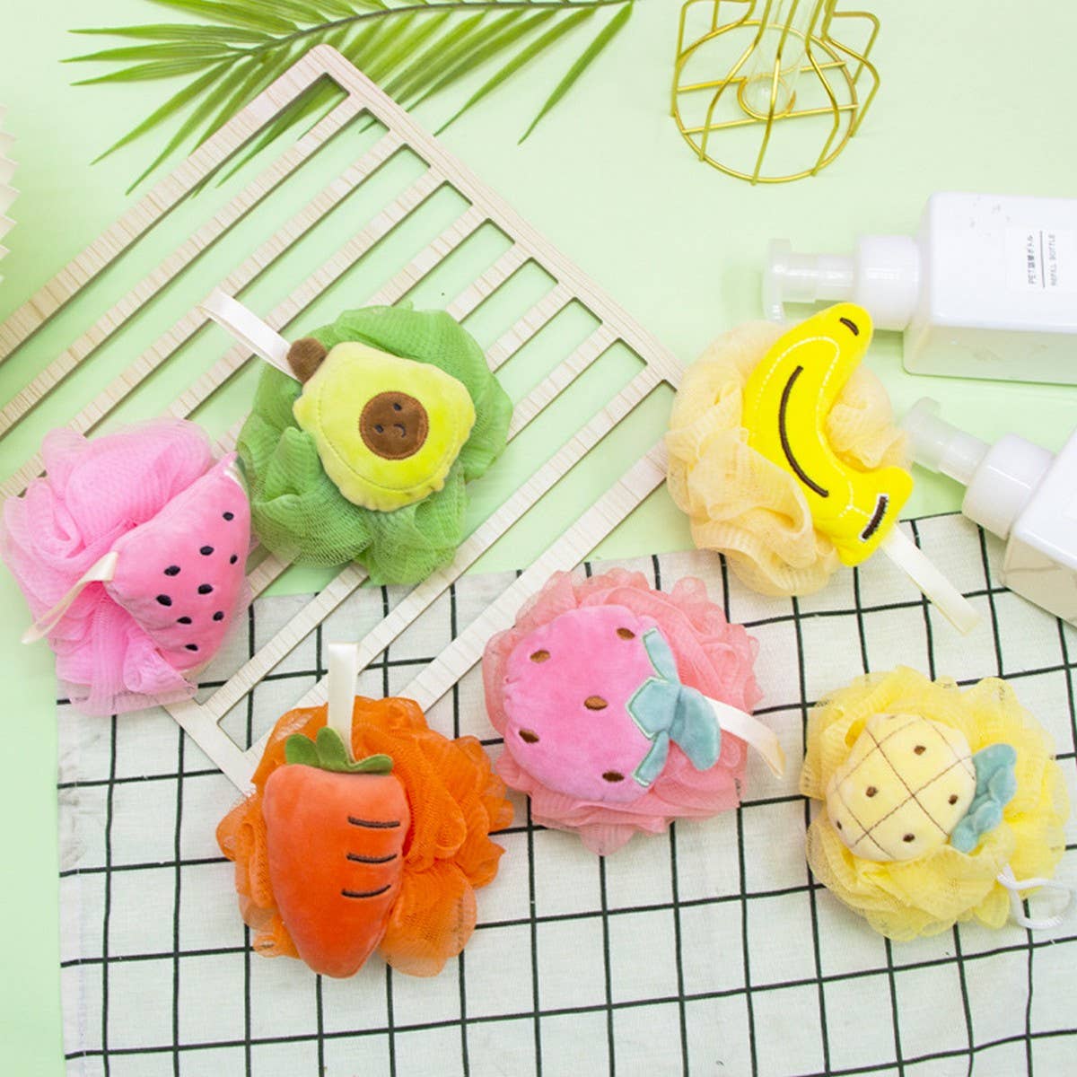 CWMM8749_FRUIT SHAPE BATH FLOWER CUTE BATH BALL