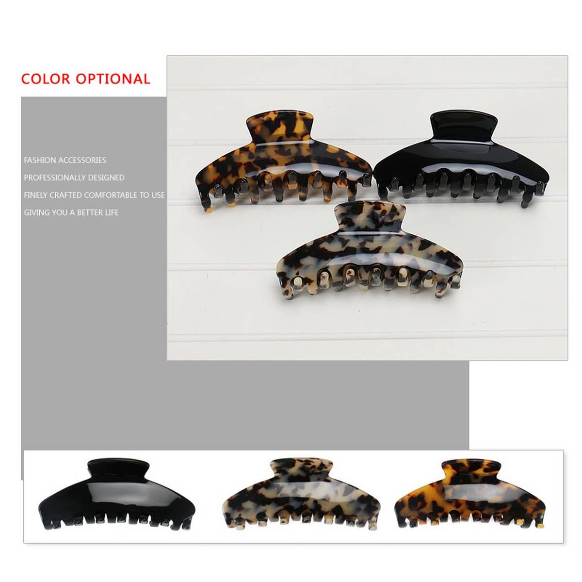 LEOPARD PRINT HAIR CLIP SHARK CLIP HAIRPIN