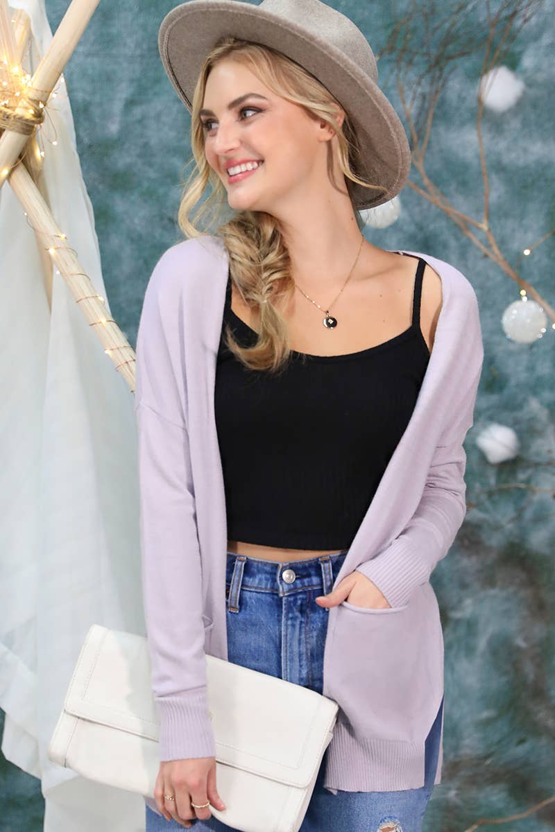 CWOSWL1827_LOOSE FIT WITH POCKET SWEATER CARDIGAN