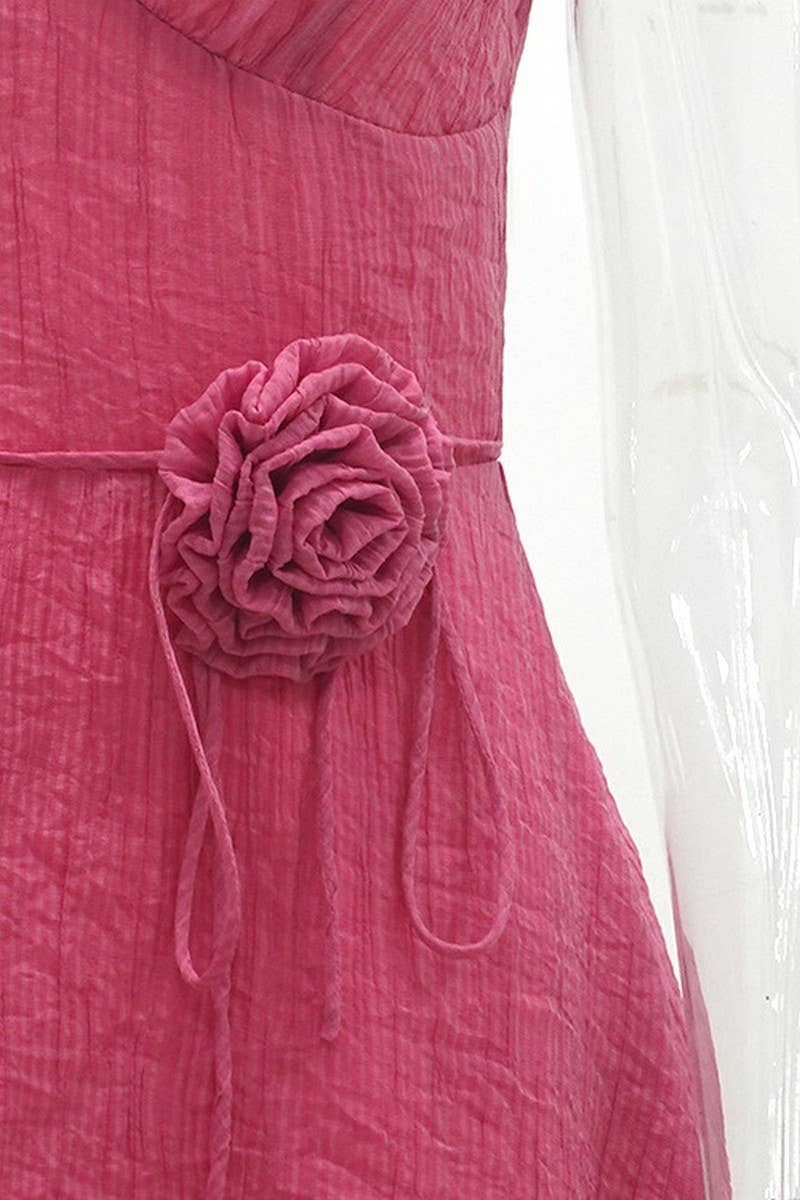 CWDSD10666_FAIRY CHIFFON V-NECK MINI DRESS