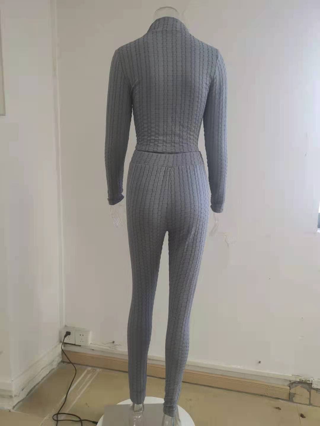 CASUAL SOLID COLOR PINEAPPLE CHECK SPORTS SUIT