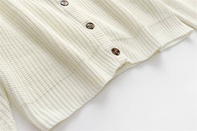 CWOSWL1398_Button Down V-neck Long Sleeve Sweater