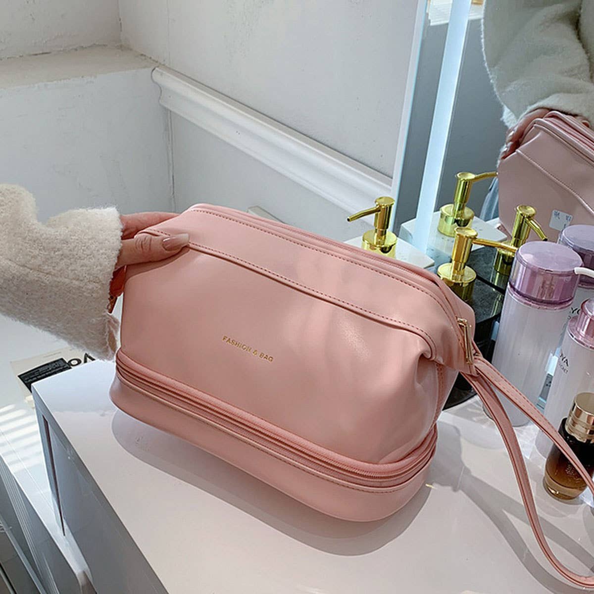 DOUBLE-LAYER LARGE-CAPACITY HIGH-END COSMETIC BAG_CWAB4479
