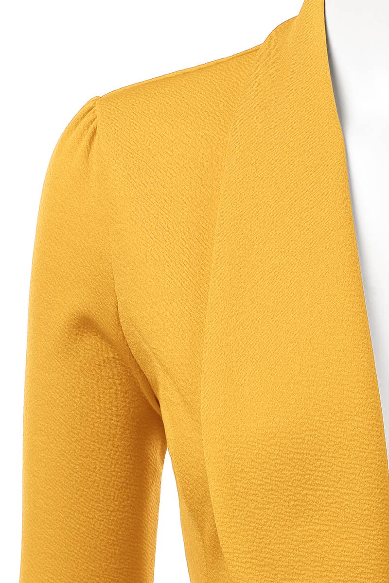 CWOBL089_Casual Work 3/4 Sleeve Open Front Blazer