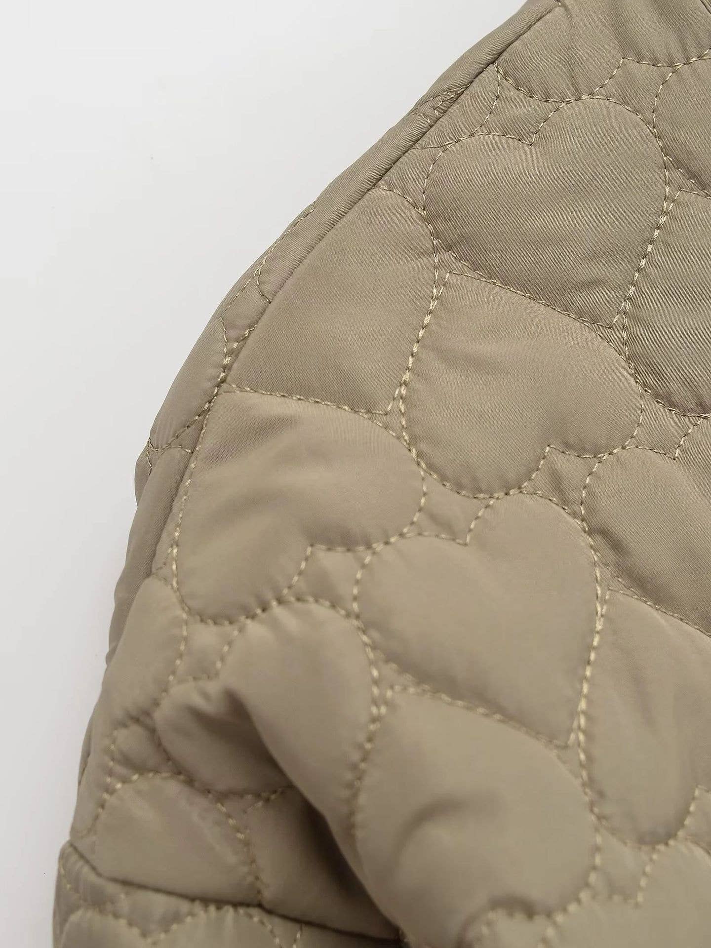 Button-down heart-shaped quilted cotton jacket