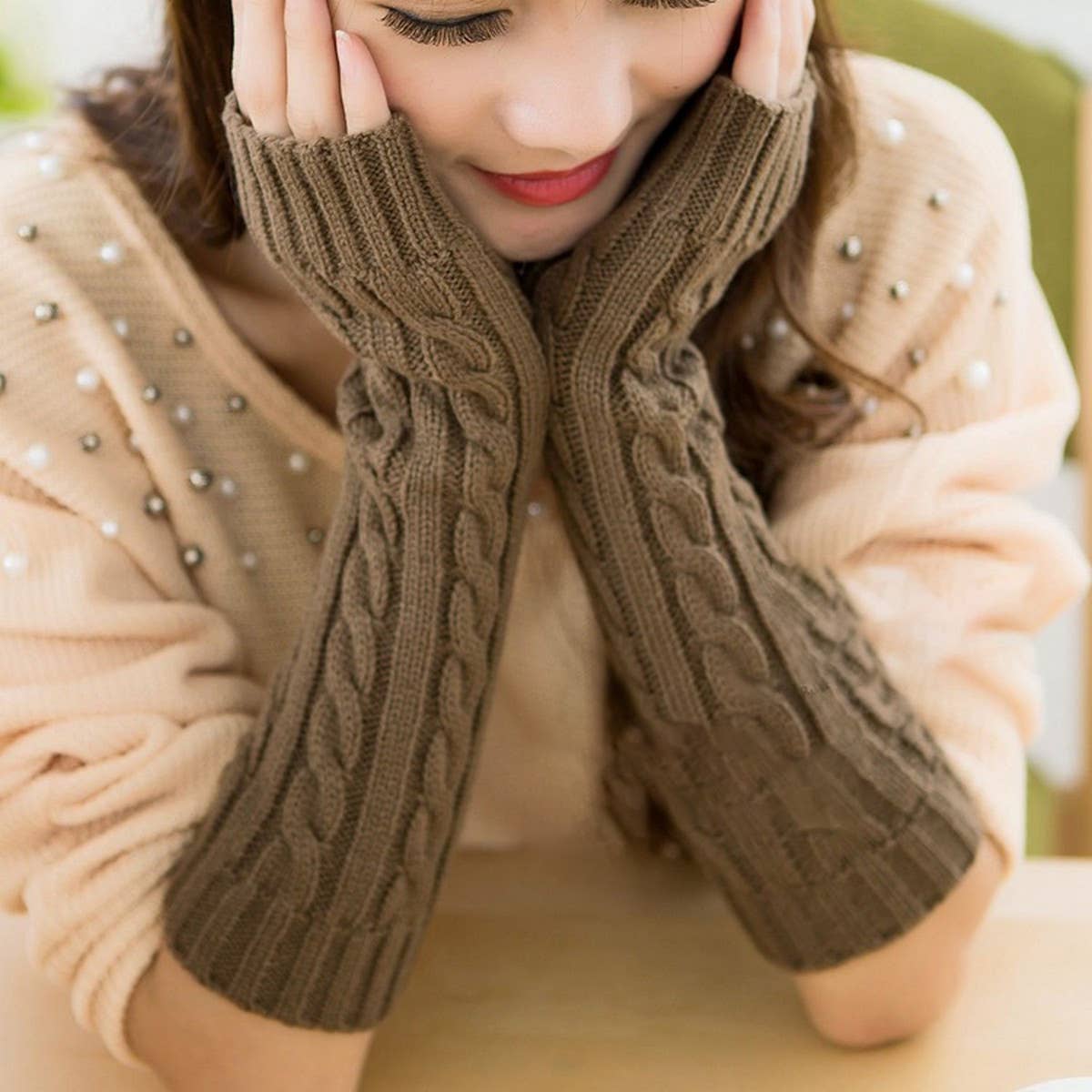 Fashion Knit Gloves ? Autumn Winter Warm Style_CWAG00597