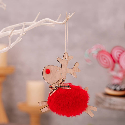 CWMM10334_CHRISTMAS WOODEN REINDEER TREE HANGING DECOR