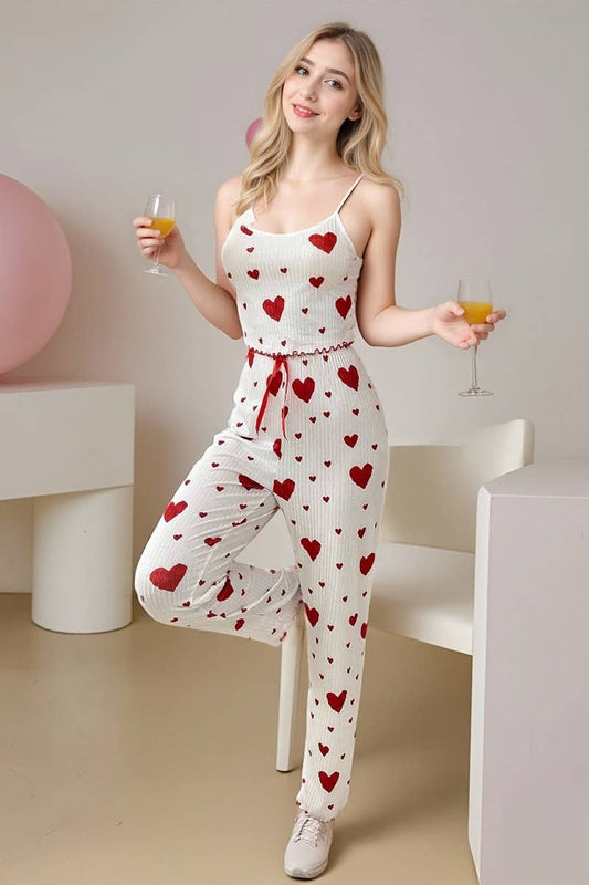 CWSPJ00494_HEART RIBBED CAMI AND PANTS LOUNGEWEAR SET