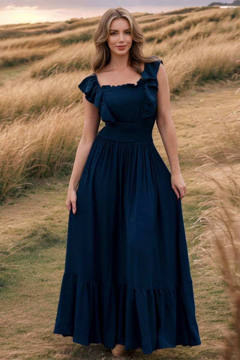 CWDMD6138_SOLID OFF-SHOULDER ONE-SHOULDER DRESS