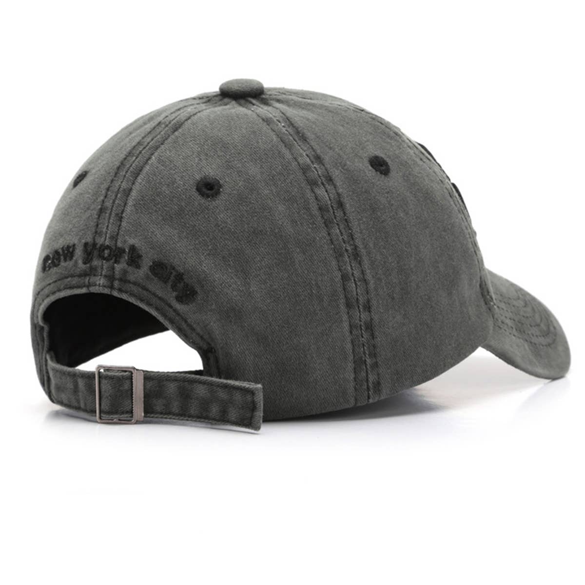 Vintage Washed NY Embroidered Denim Cap_CWAH1266