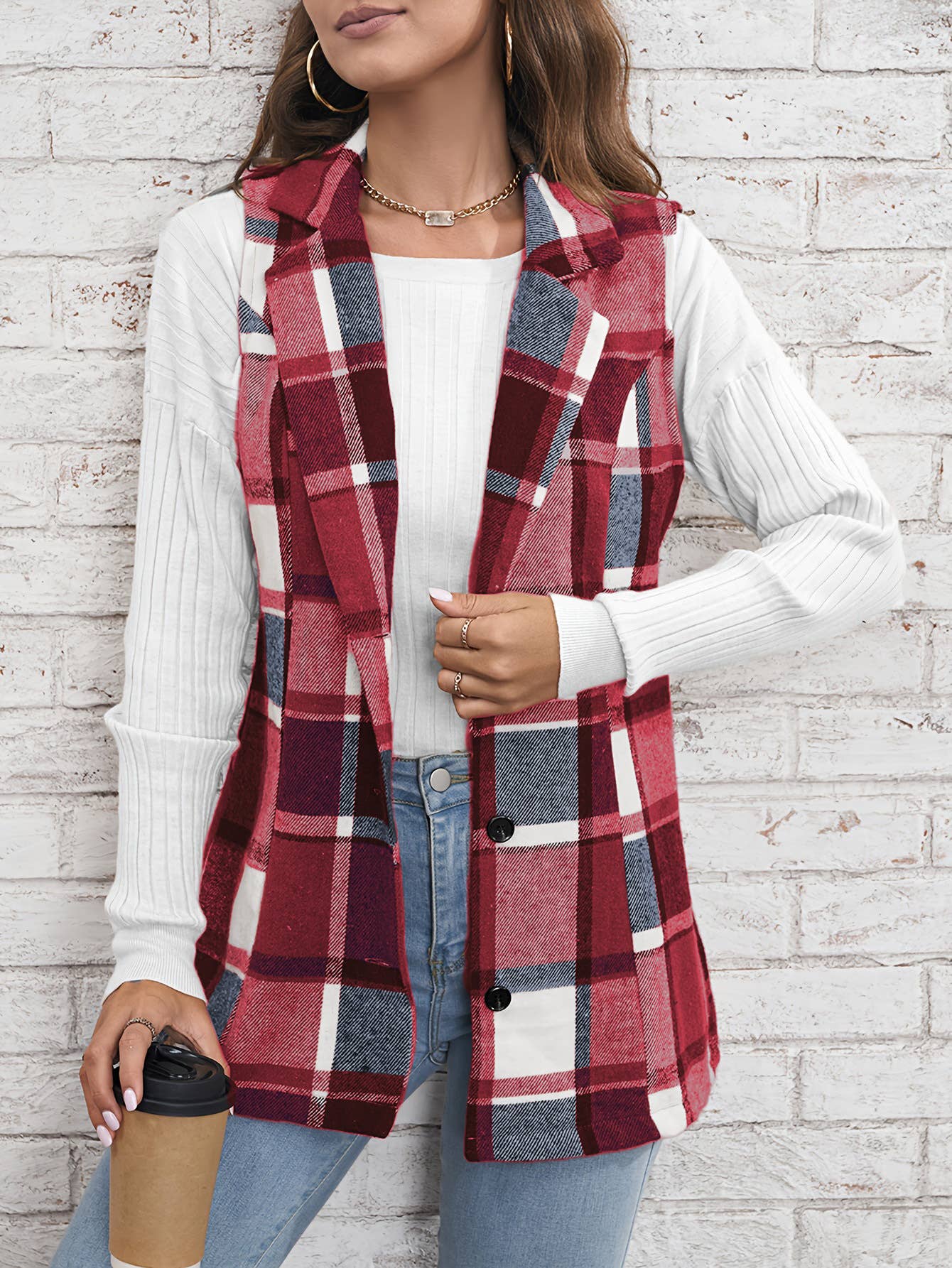 Elegant style all-in-one sleeveless cardigan
